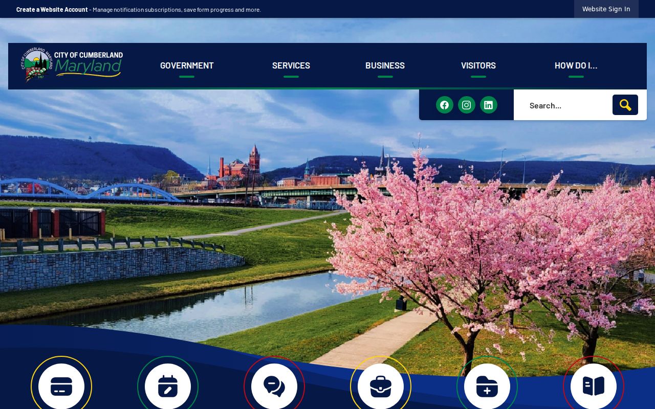 Allegany County arrest warrant records routing through a city hall and municipal contact page