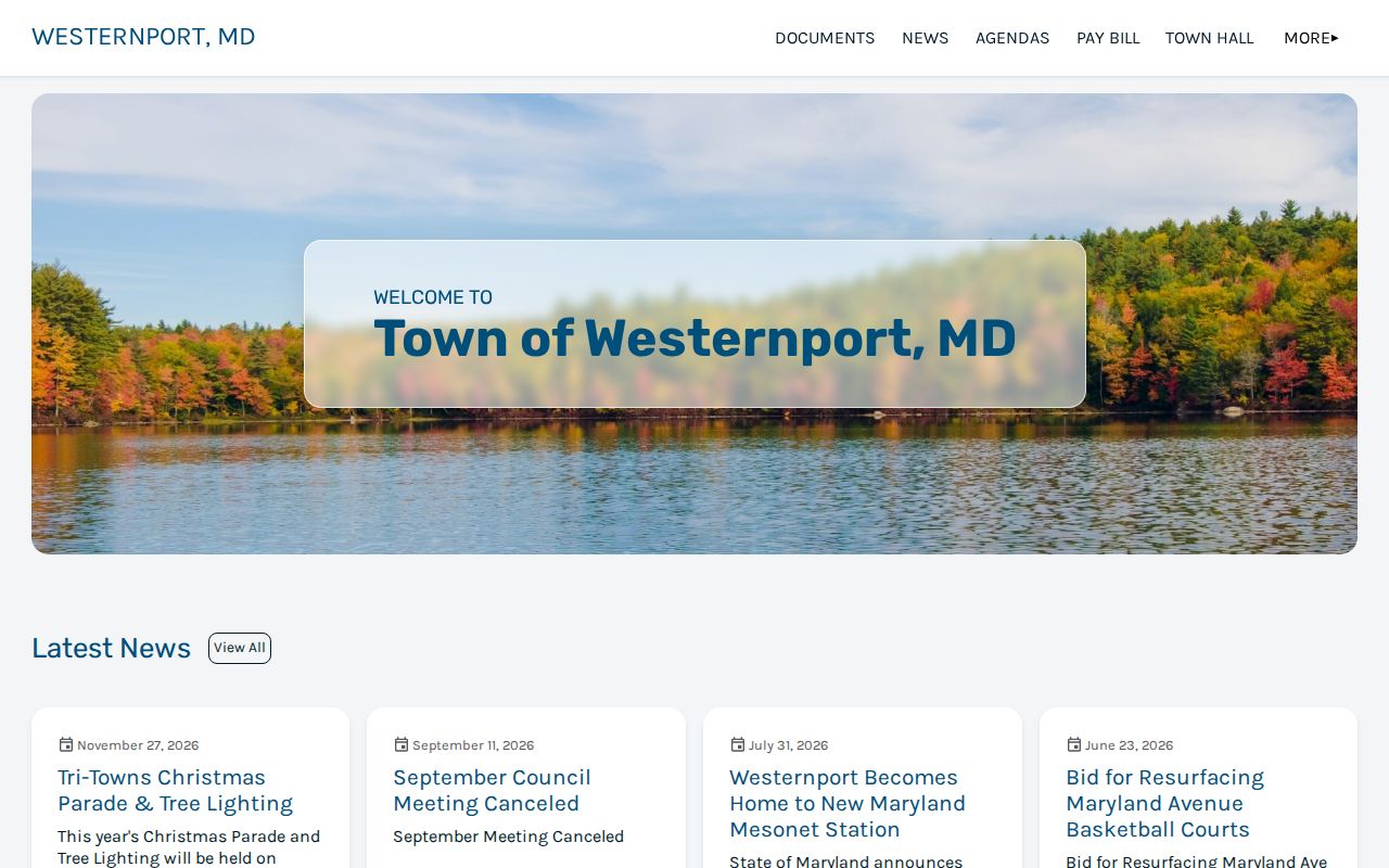 Allegany County arrest warrant records context showing a municipal contact page with no warrant portal
